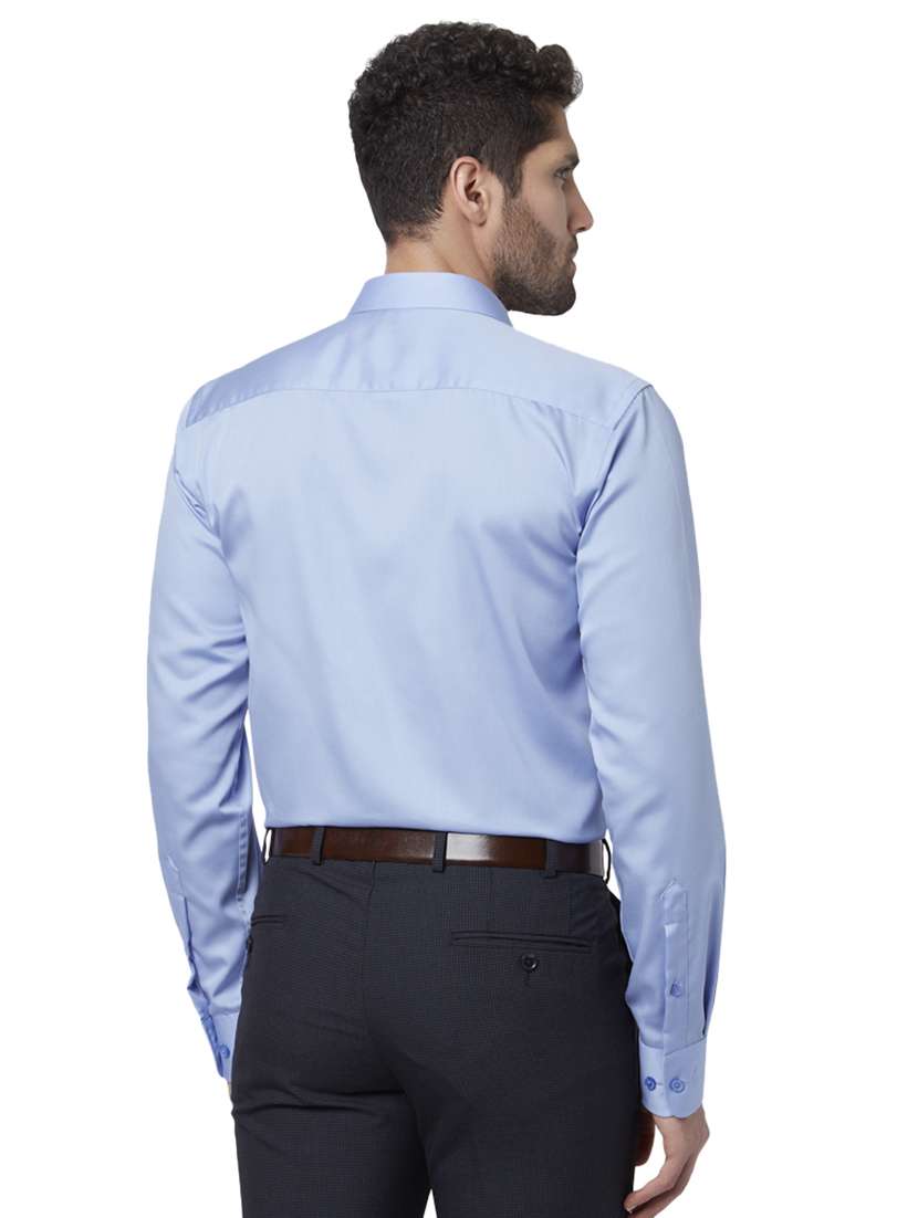 light blue solid formal shirt - 17502439 - Standard Image - 2