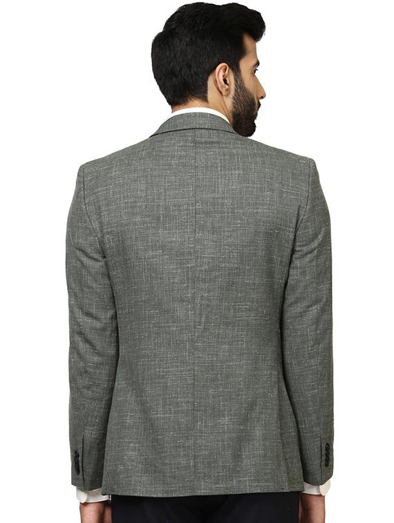 grey self design single breasted formal blazer - 17502788 - Standard Image - 2