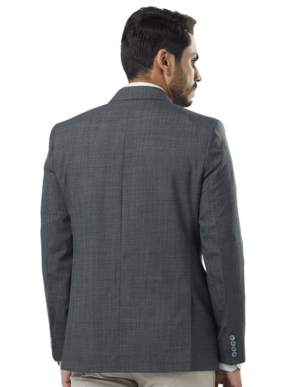 grey solid single breasted formal blazer - 17502794 - Standard Image - 2