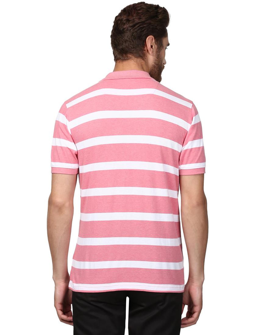 pink striped polo t-shirt - 17503136 - Standard Image - 2
