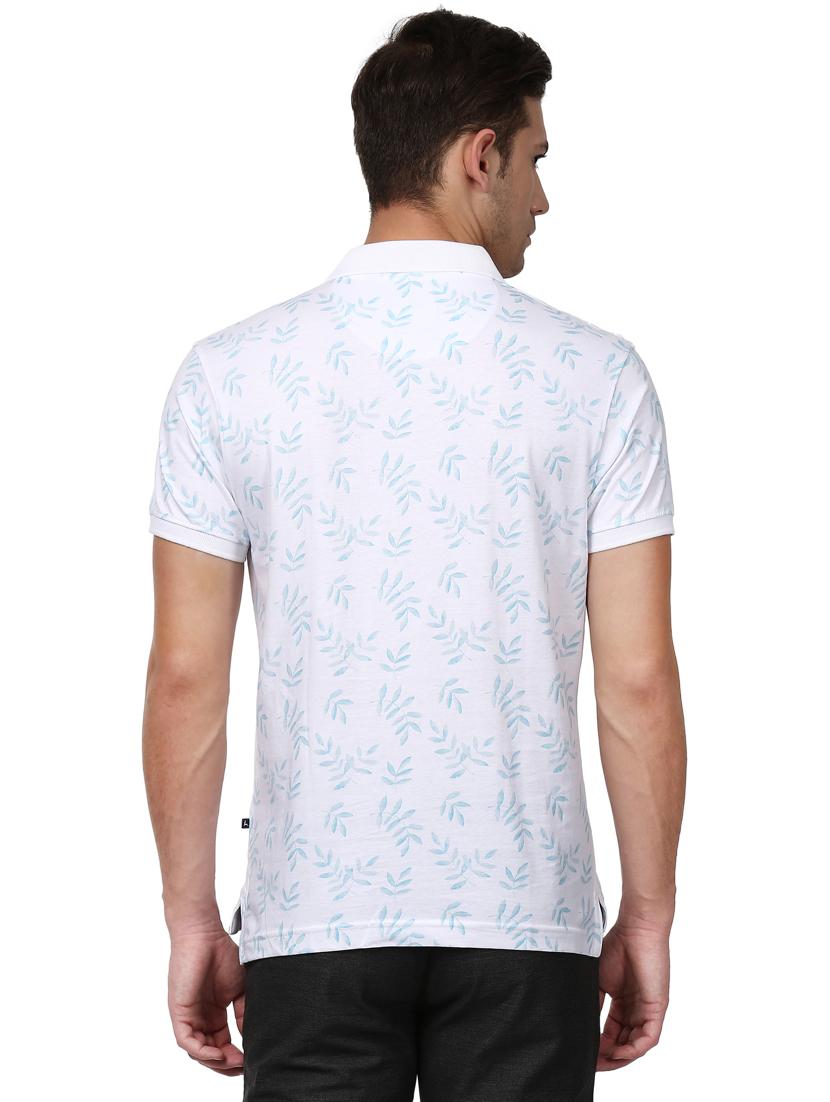 white printed polo t-shirt - 17503401 - Standard Image - 2