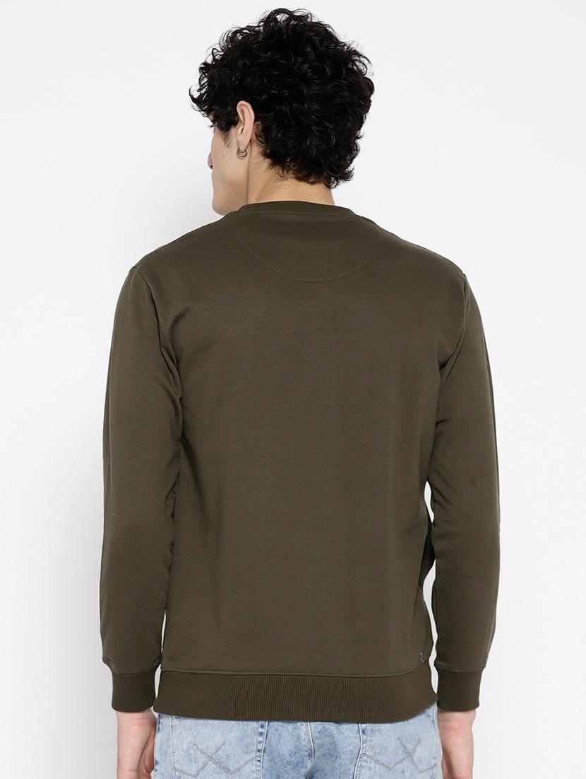 olive green printed sweatshirt - 17503763 - Standard Image - 2