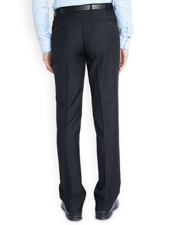 black solid flat front formal trouser  - 17503925 -  Standard Image - 2