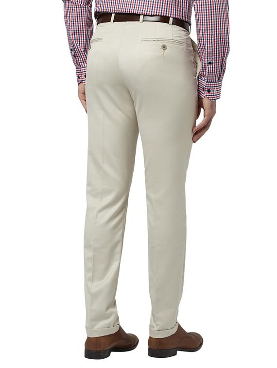 cream solid flat front formal trouser - 17504111 - Standard Image - 2