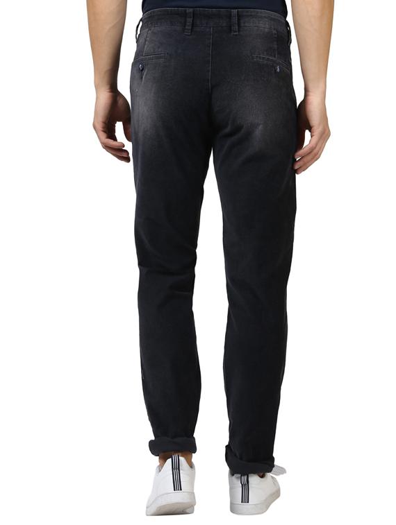 black solid flat front casual trouser - 17504219 - Standard Image - 2