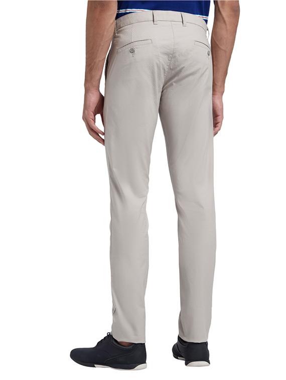 grey solid flat front casual trouser - 17504308 - Standard Image - 2