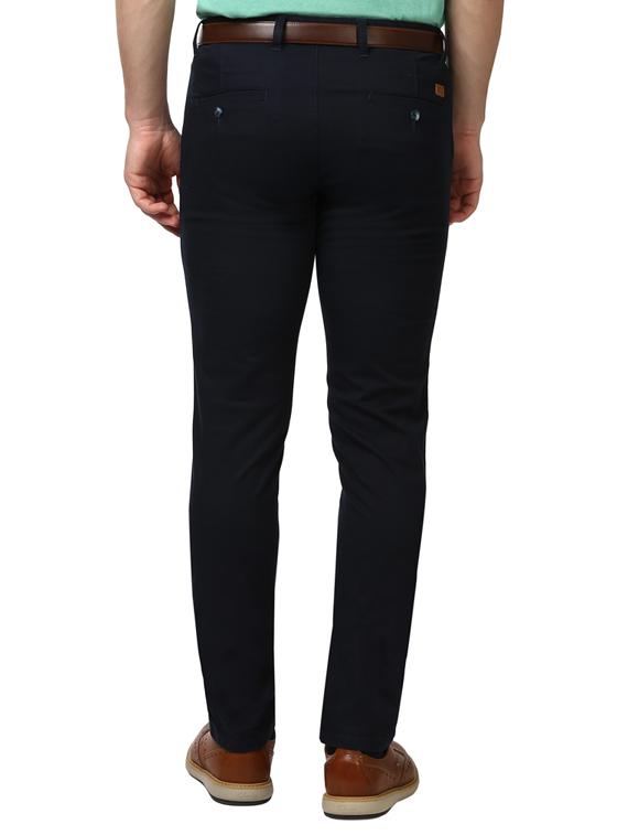 black solid flat front casual trouser - 17504354 - Standard Image - 2