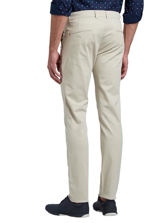 beige solid flat front casual trouser - 17504385 - Standard Image - 2