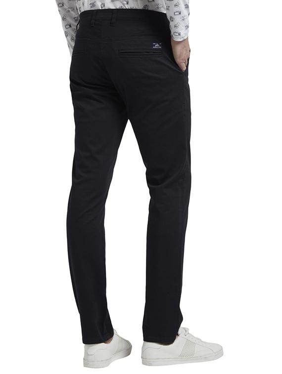 navy blue solid chinos - 17504508 - Standard Image - 2