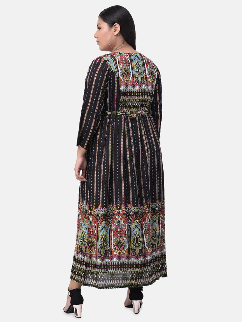 printed maxi plus dress - 17504704 - Standard Image - 2