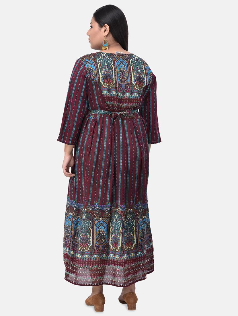printed maxi plus dress - 17504707 - Standard Image - 2