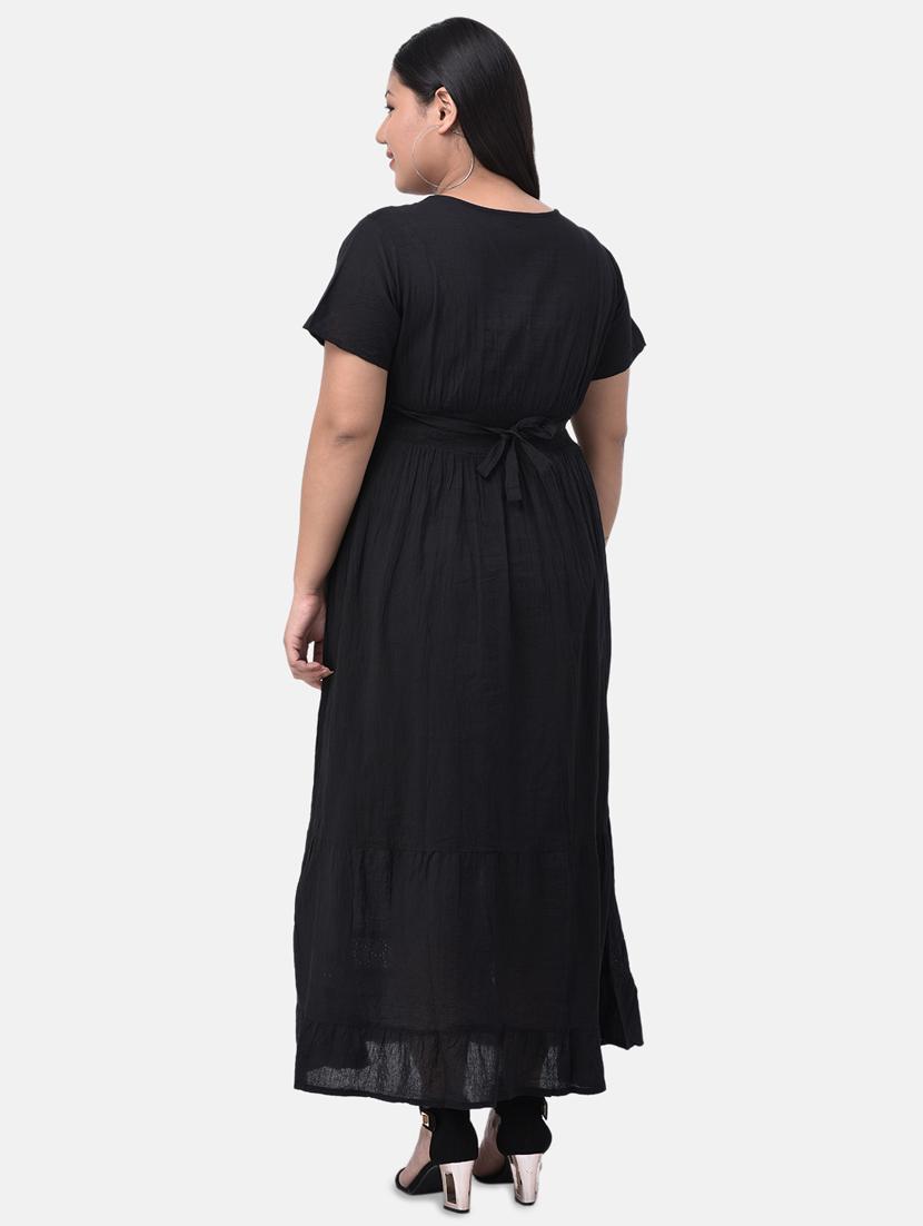 crochet panel plus dress - 17504716 - Standard Image - 2