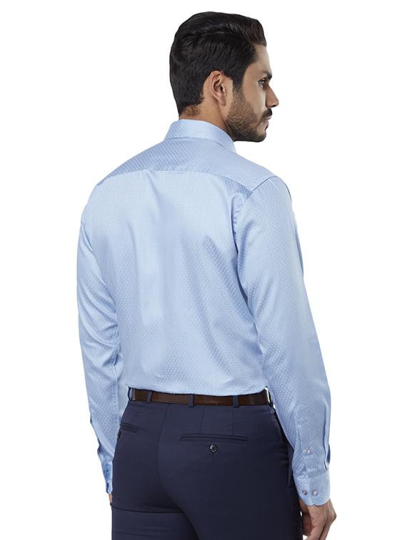 light blue self design formal shirt - 17505983 - Standard Image - 2
