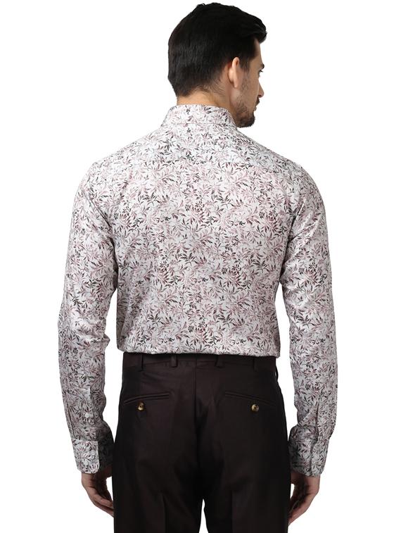 white floral print formal shirt - 17506280 - Standard Image - 2