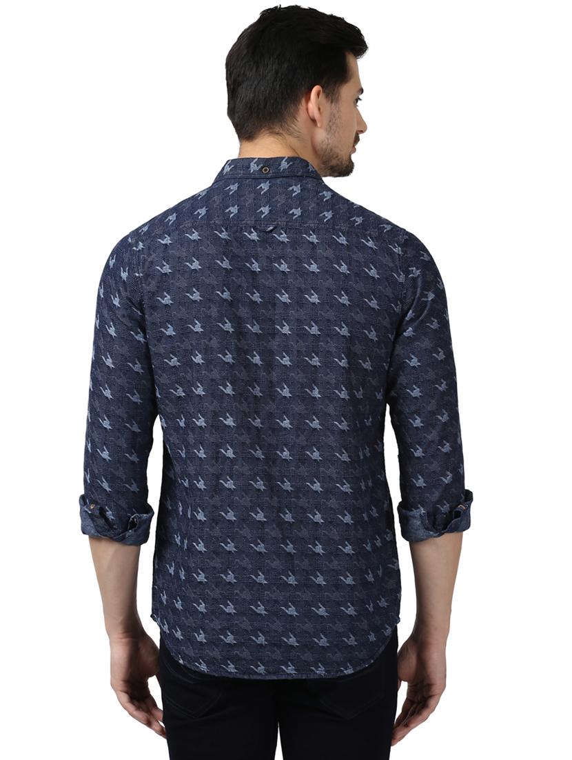navy blue printed casual shirt - 17506580 - Standard Image - 2