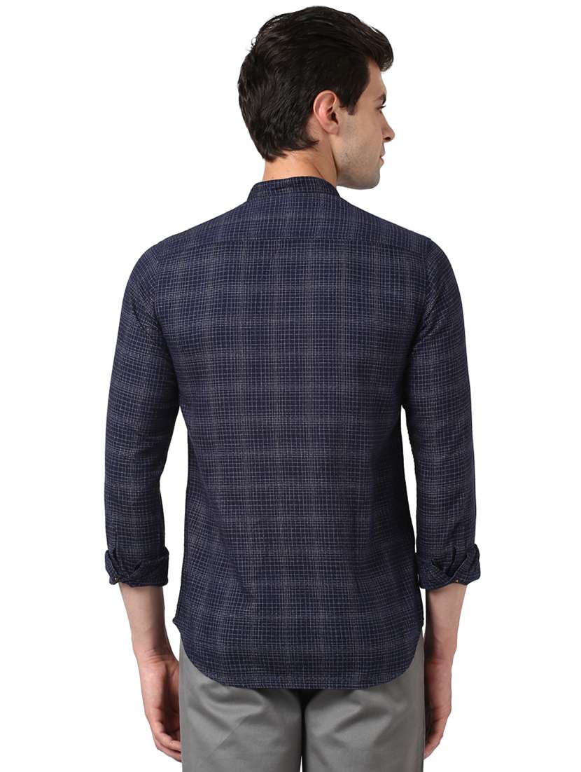 navy blue checkered casual shirt - 17506589 -  Standard Image - 2