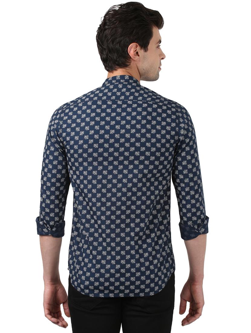 navy blue printed casual shirt - 17506600 - Standard Image - 2