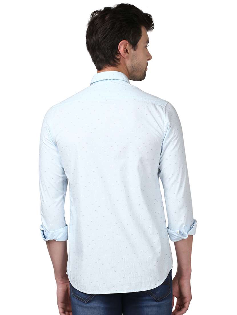 blue printed casual shirt - 17506616 - Standard Image - 2