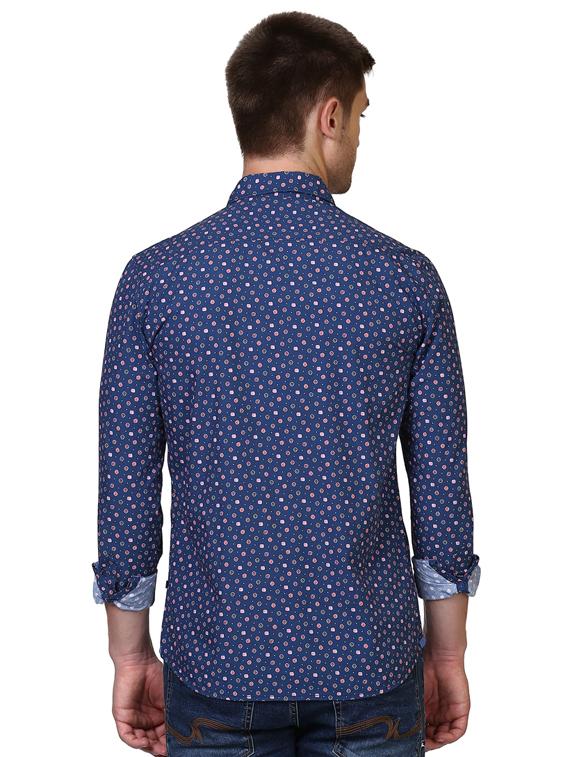 blue printed casual shirt - 17507110 - Standard Image - 2