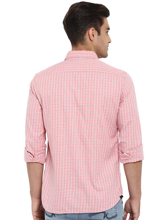 pink checkered casual shirt - 17507331 - Standard Image - 2