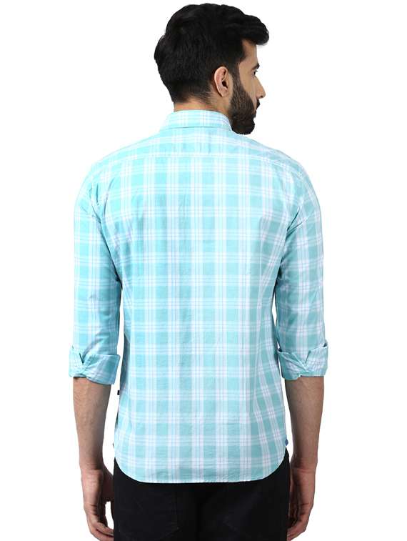light blue checkered casual shirt - 17507473 - Standard Image - 2