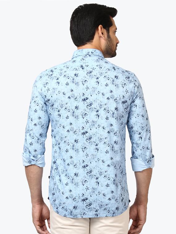 blue floral casual shirt - 17507488 - Standard Image - 2
