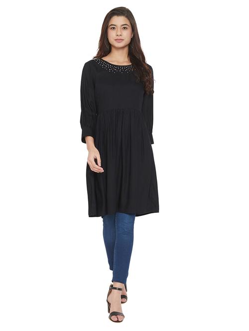 embellished neckline a-line tunic - 17507993 -  Standard Image - 0