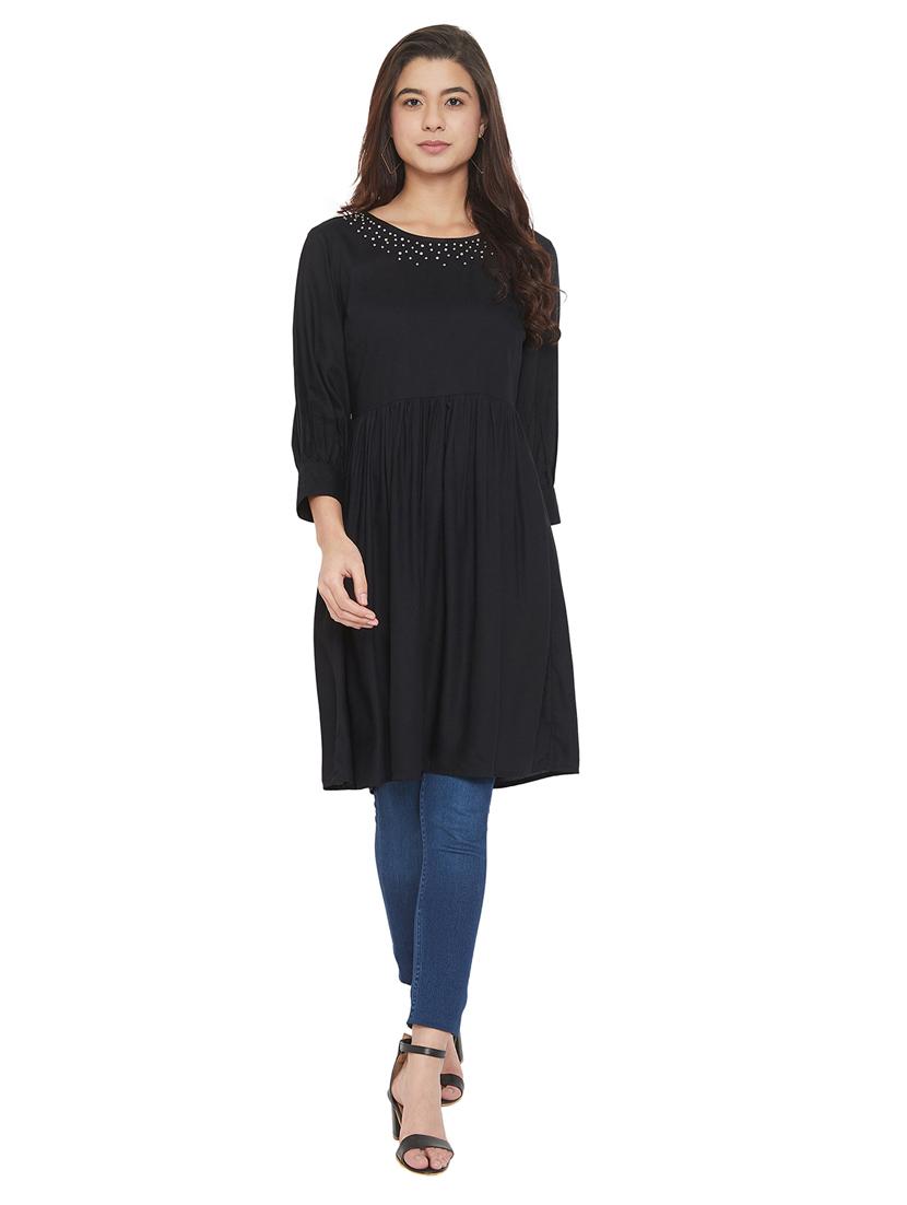 embellished neckline a-line tunic - 17507993 -  Zoom Image - 0