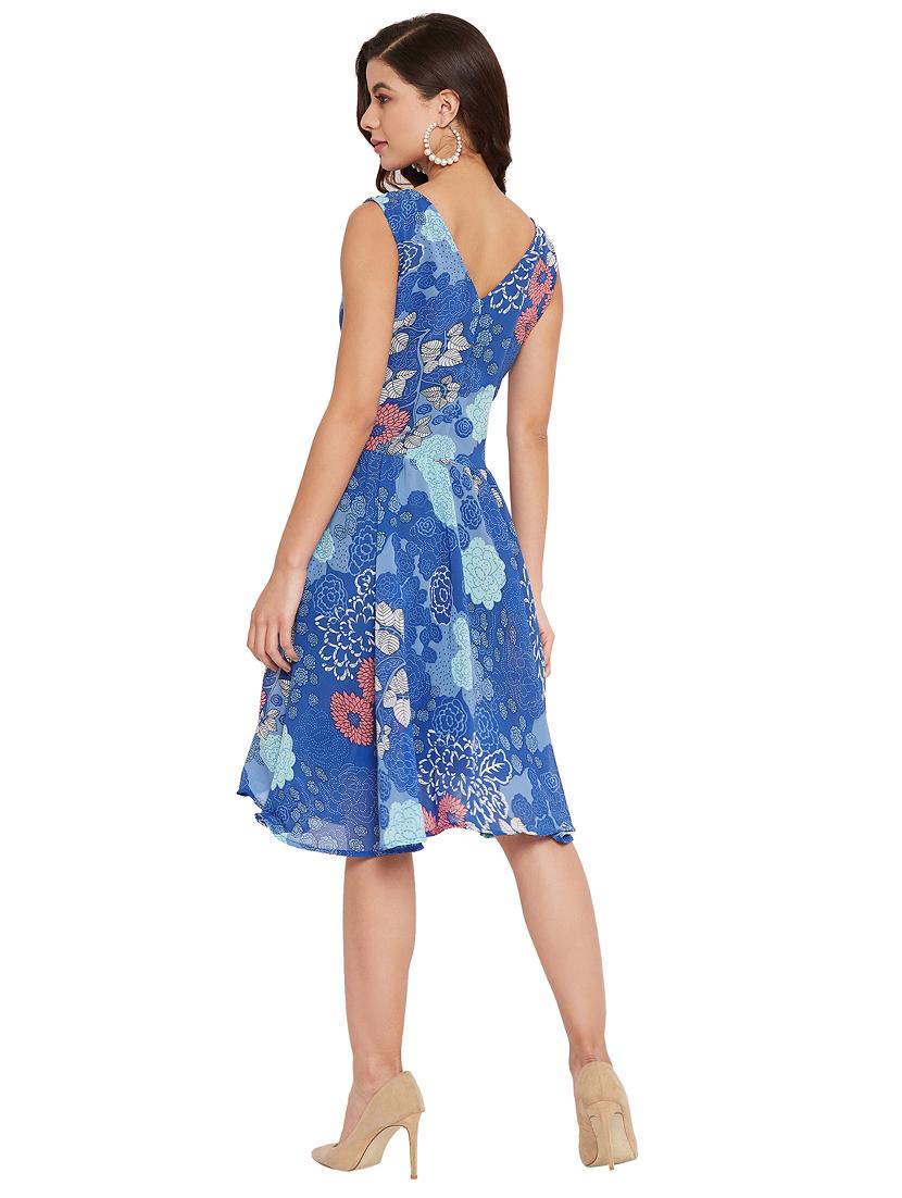 round neck floral a-line dress - 17508005 - Standard Image - 2