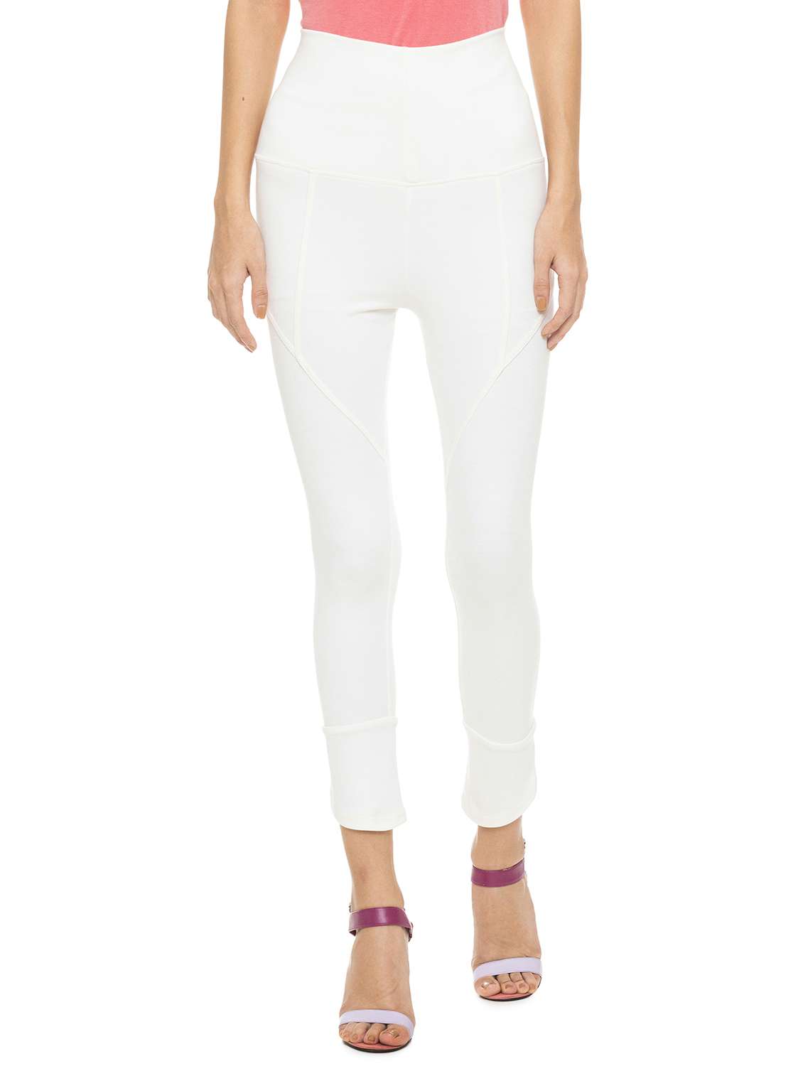 women solid flat front cigarette pants - 17508281 -  Zoom Image - 0