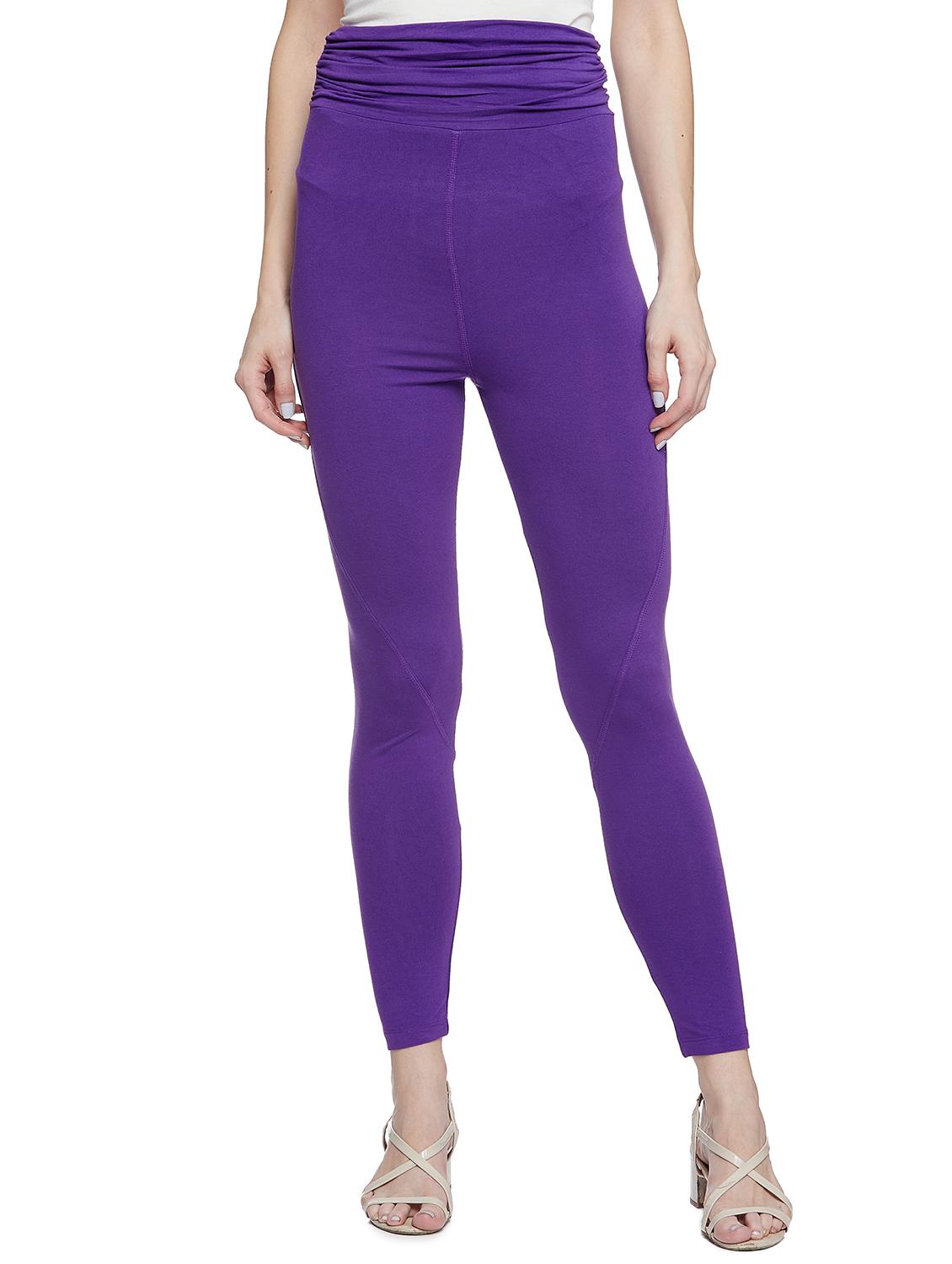women solid high rise legging