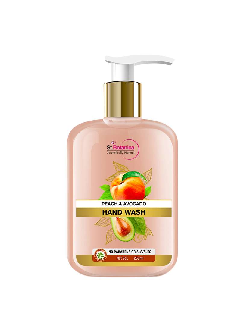 stbotanica peach and avocado hand wash, no parabens, sls, 250ml - with shea butter