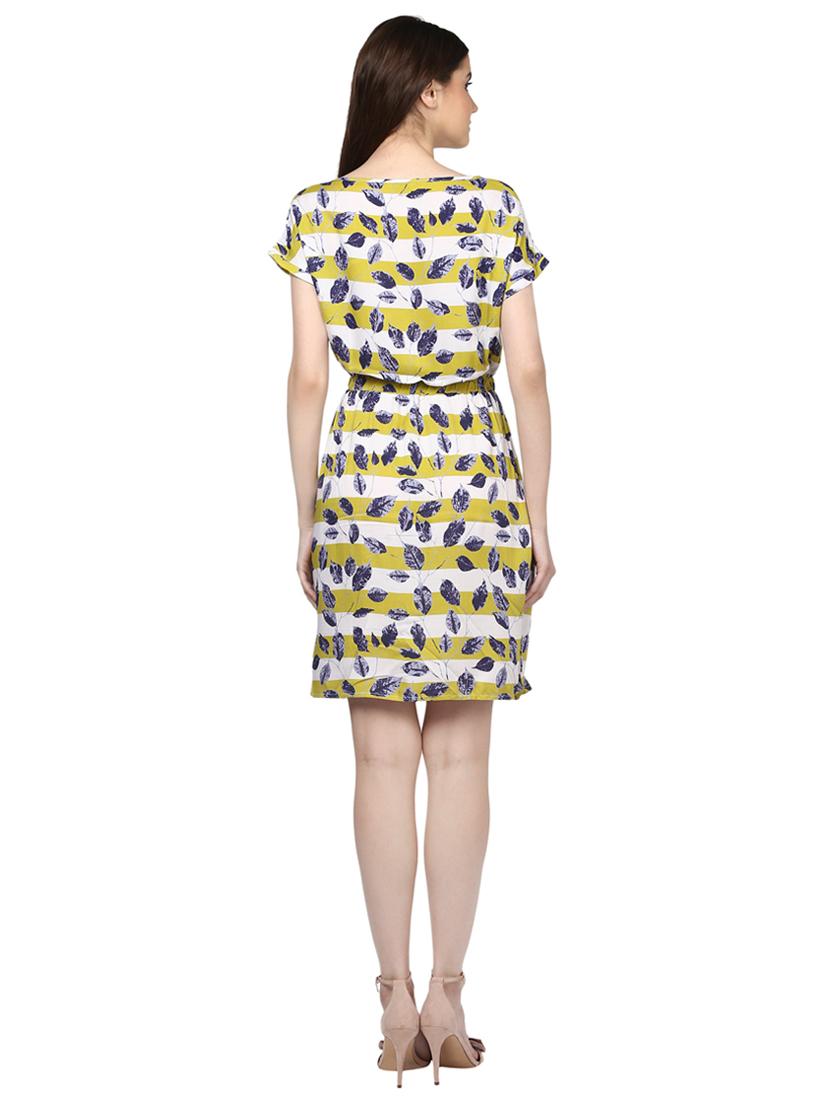 round neck striped a-line dress - 17508509 - Standard Image - 2