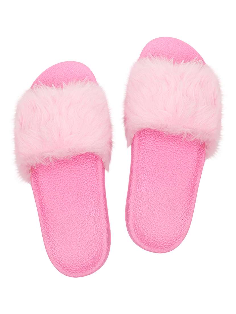 pink pu slippers flip flops