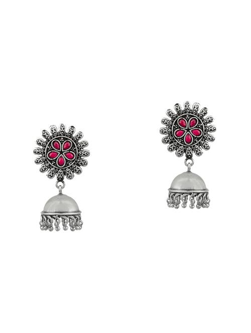 silver brass jhumka earring - 17509243 -  Standard Image - 0