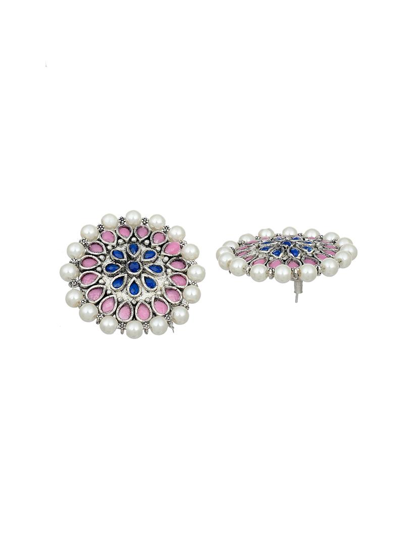 silver brass studs earring - 17509244 - Standard Image - 2
