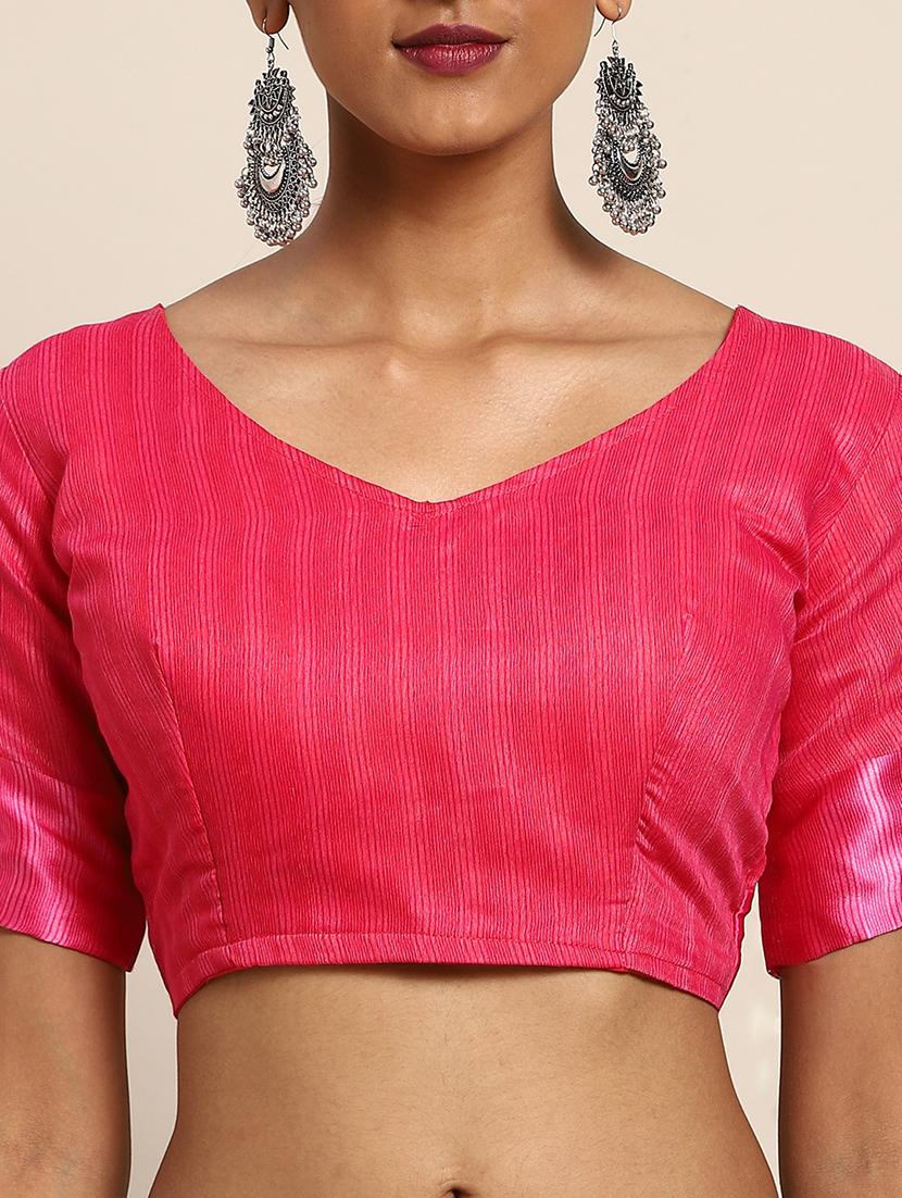 floral printed saree with blouse - 17511832 - Standard Image - 2