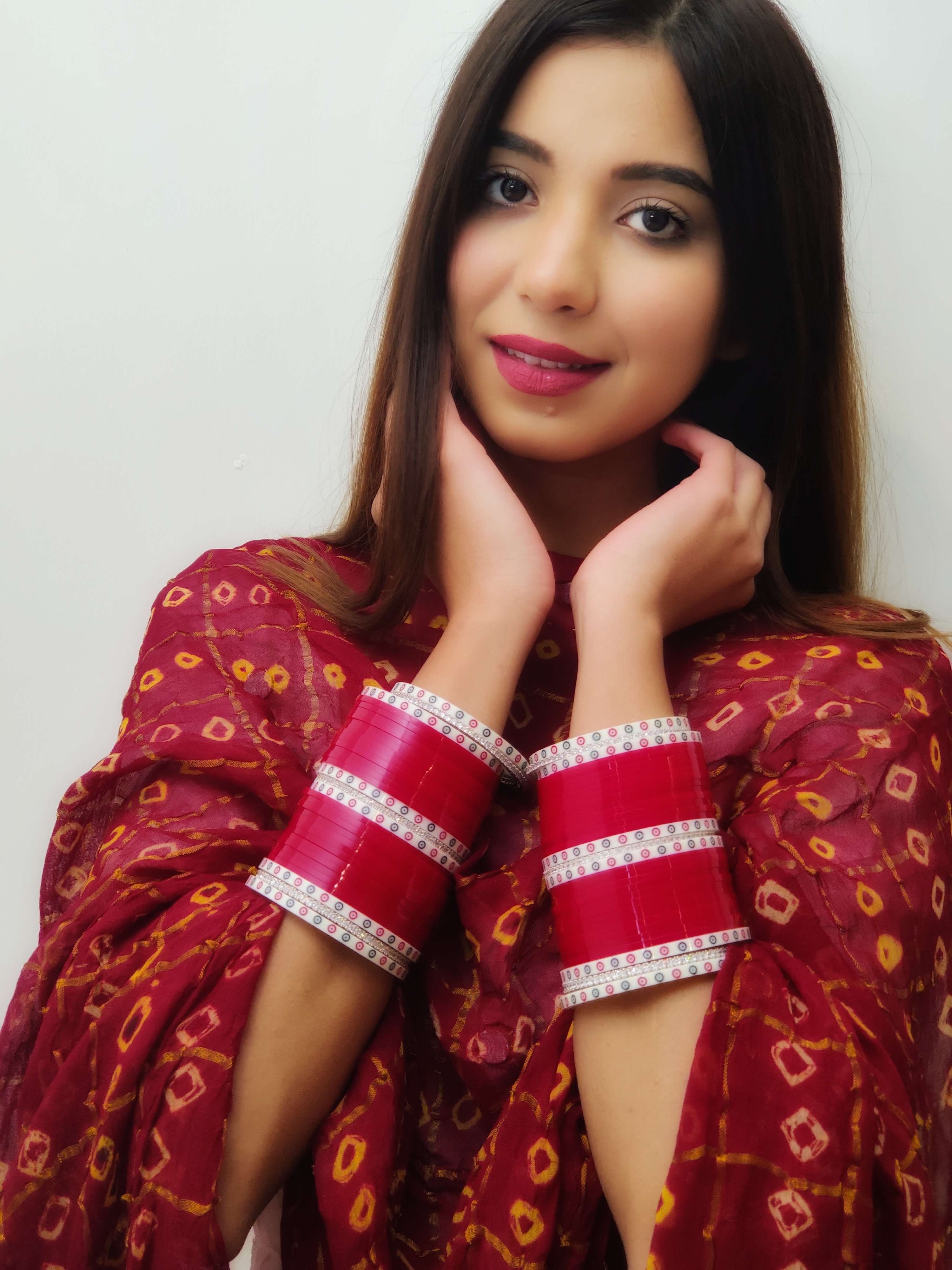 red bridal chura set 