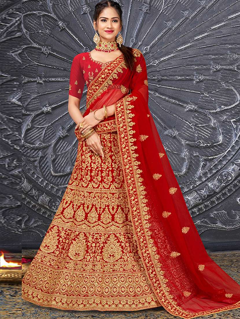 embroidered a-line lehenga