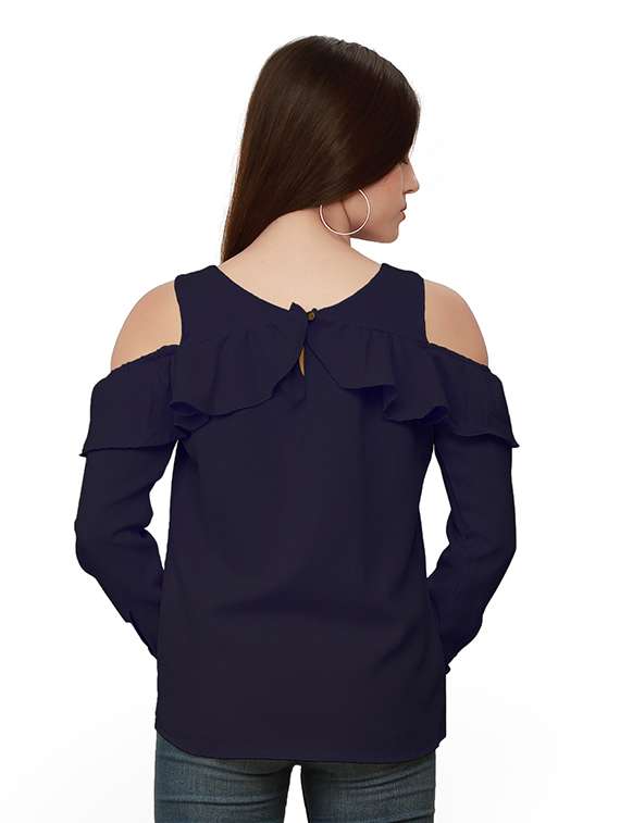 cold shoulder solid top  - 17516412 -  Standard Image - 2