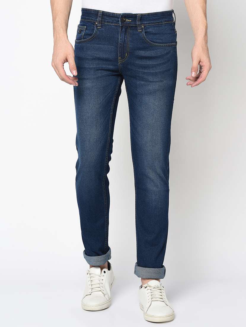 blue light washed denim jeans