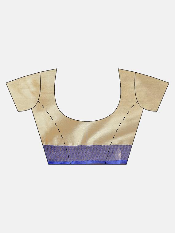 women's bordered beige colored saree with blouse - 17517877 - Standard Image - 2