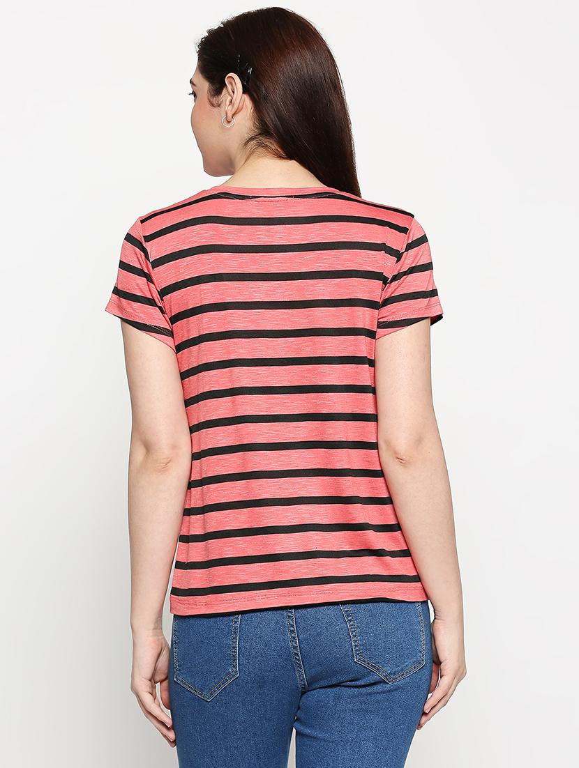 round neck striped tee - 17518191 - Standard Image - 2