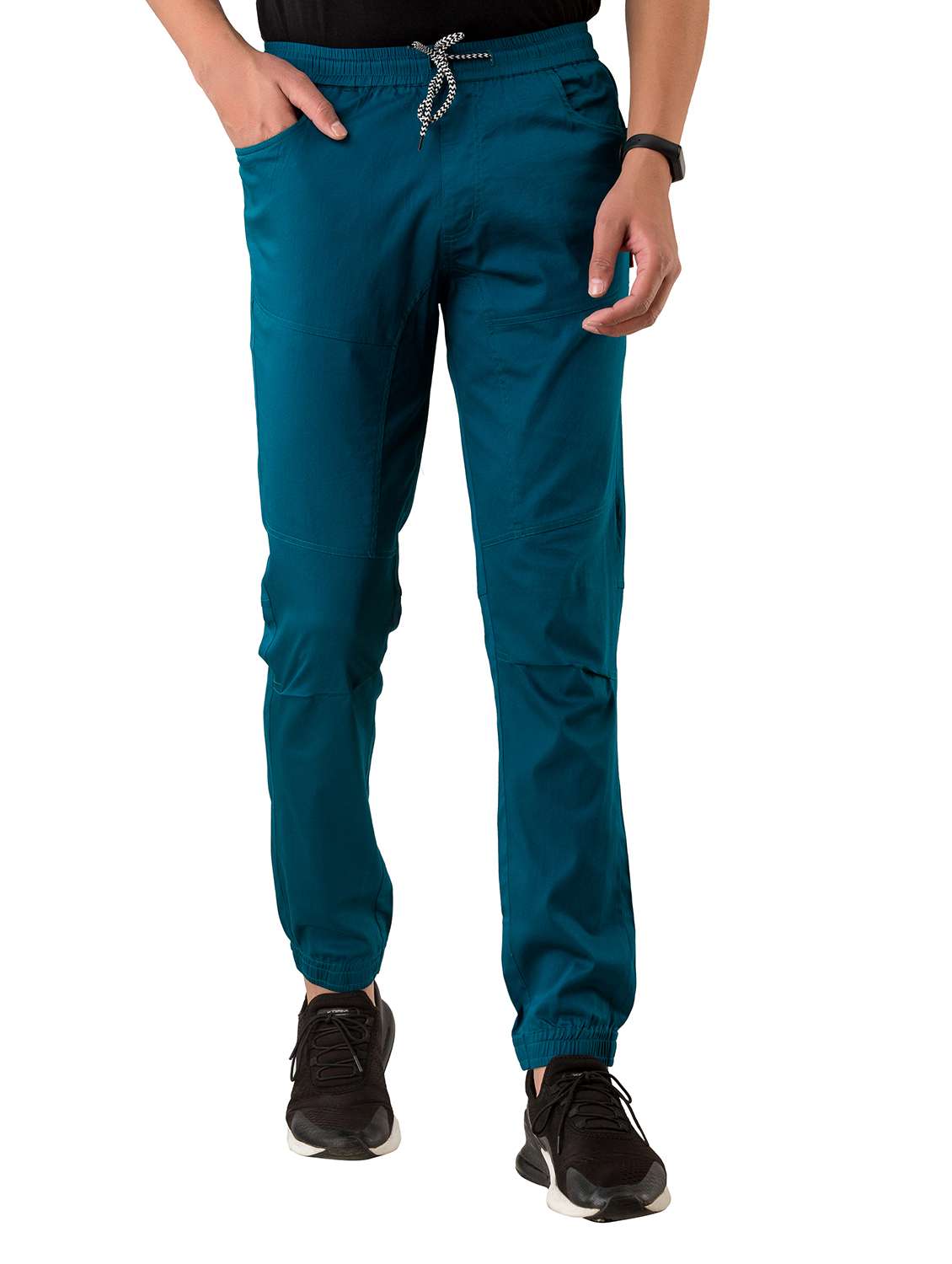 blue solid jogger