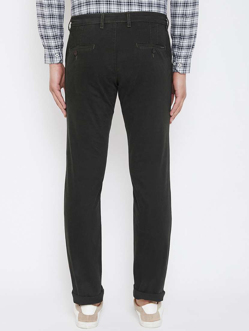 olive green solid chinos - 17521024 - Standard Image - 2