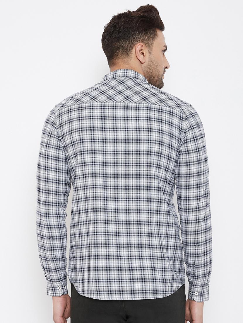 grey checkered casual shirt - 17521035 - Standard Image - 2