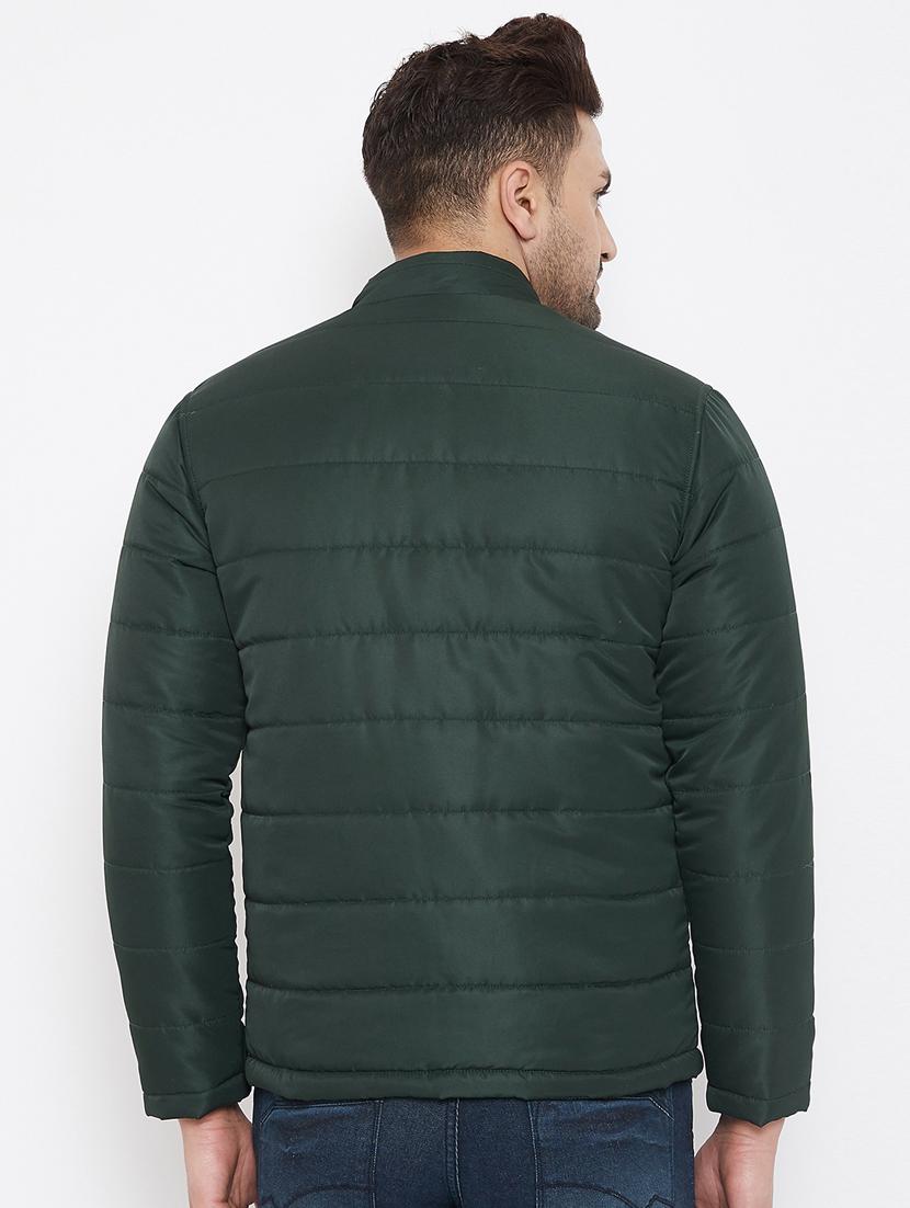 green solid quilted jacket - 17521055 - Standard Image - 2