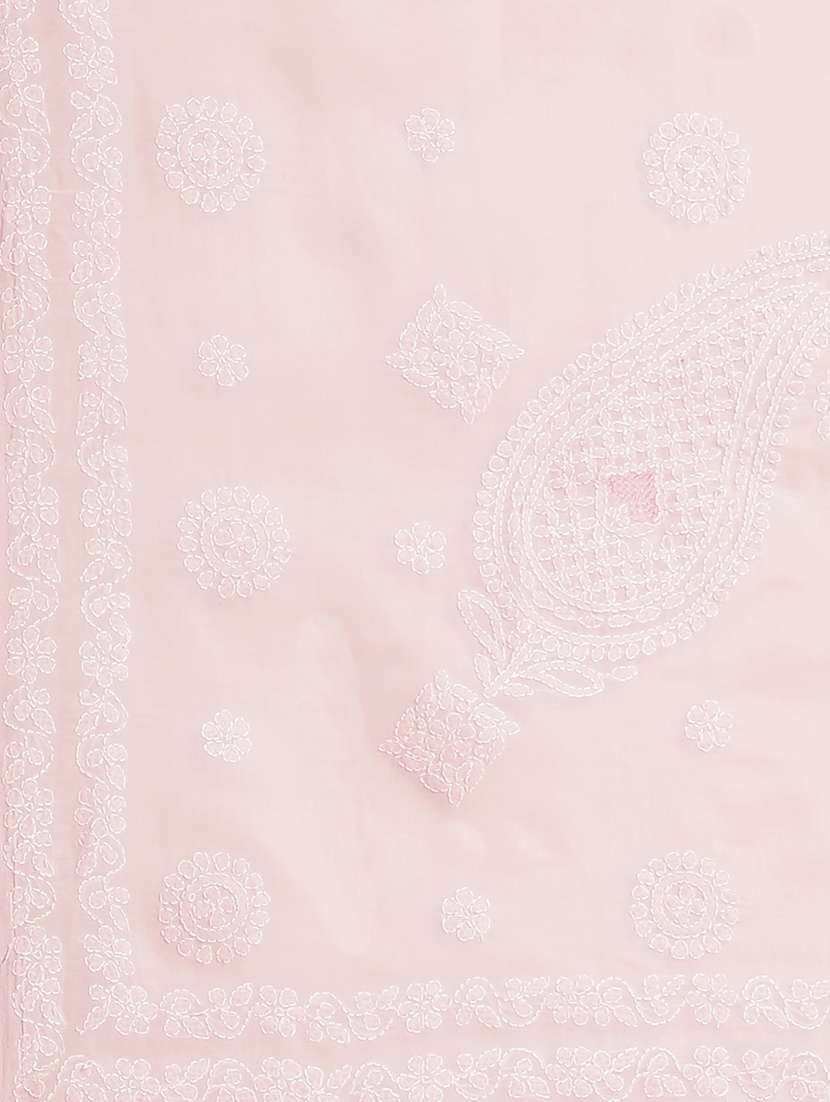 rosewater chikankari saree with blouse - 17522310 -  Standard Image - 2