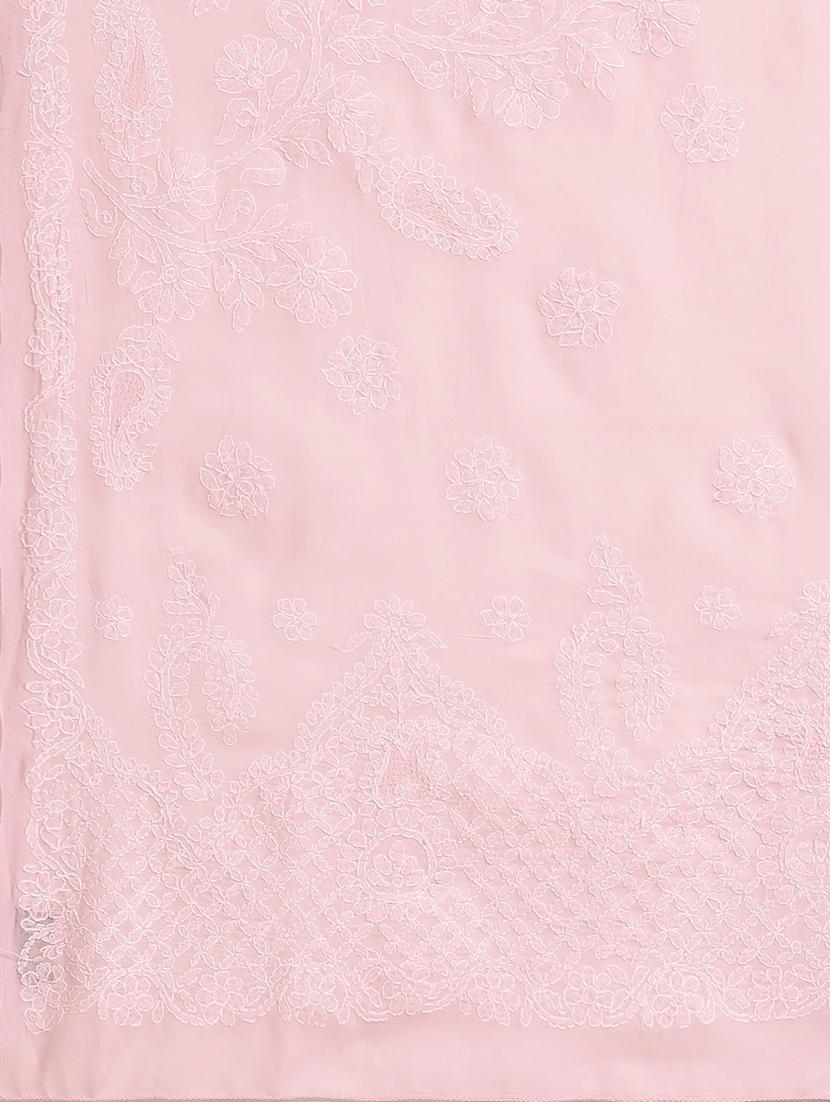 rosewater chikankari saree - 17522317 - Standard Image - 2