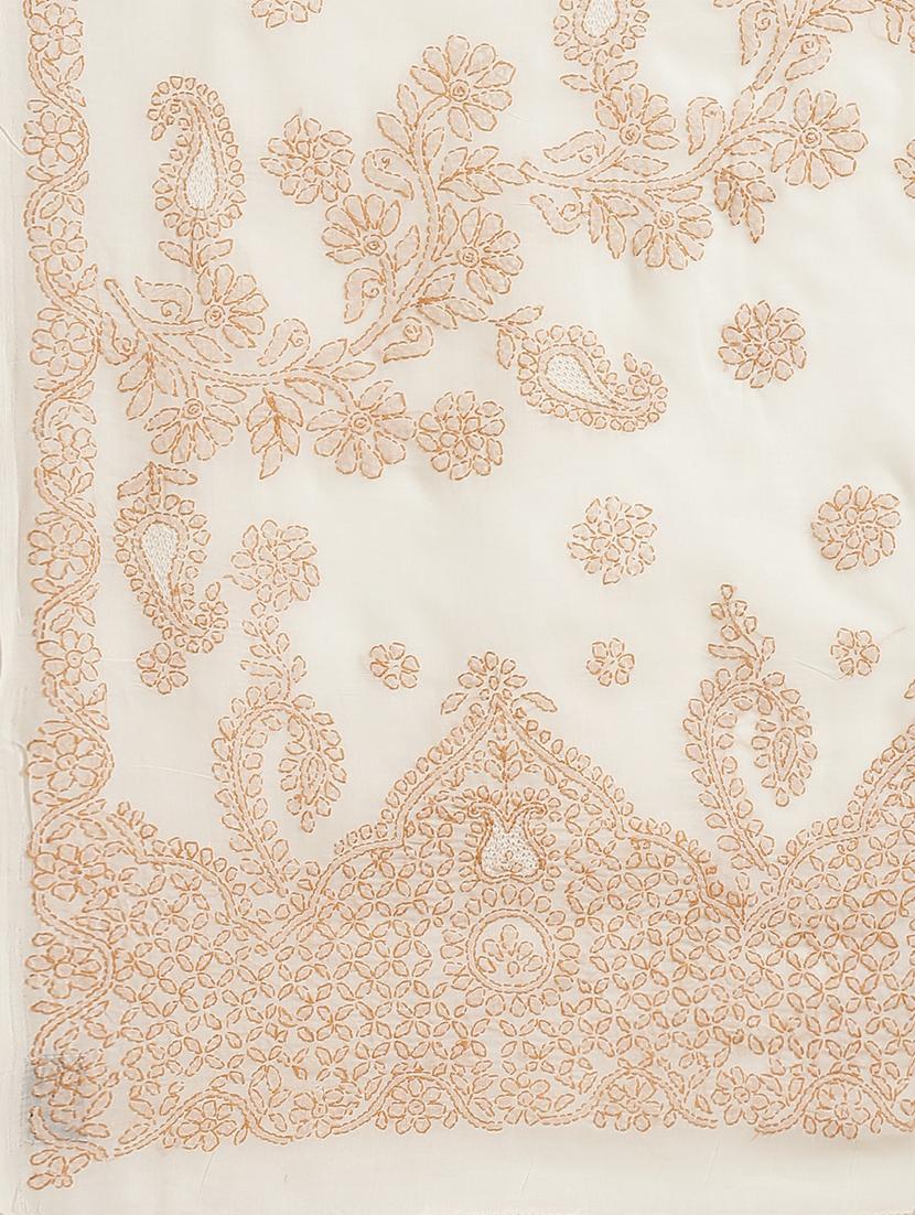 floral motifs chikankari saree - 17522320 - Standard Image - 2
